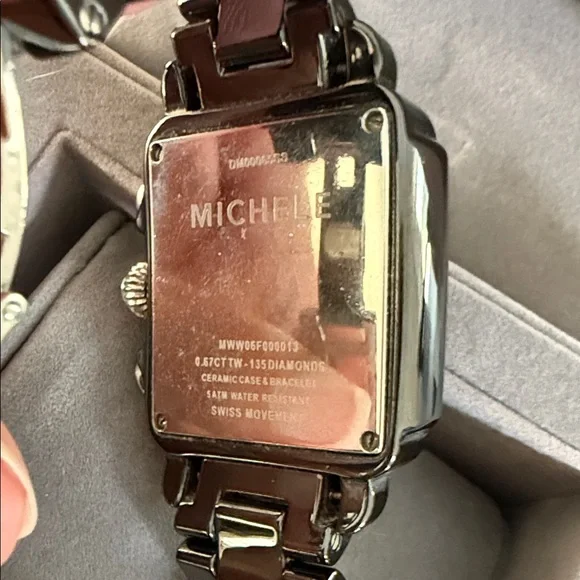 Michele Deco Zebra Ceramic Black and Silver  Chronograph Watch With Diamonds - Picture 6 of 9